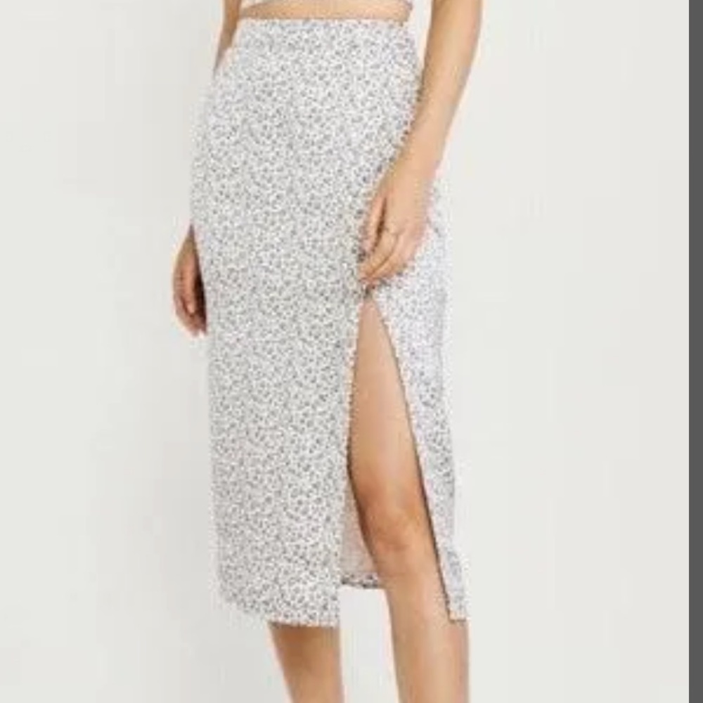 NWT Abercrombie & Fitch Satin Midi Skirt